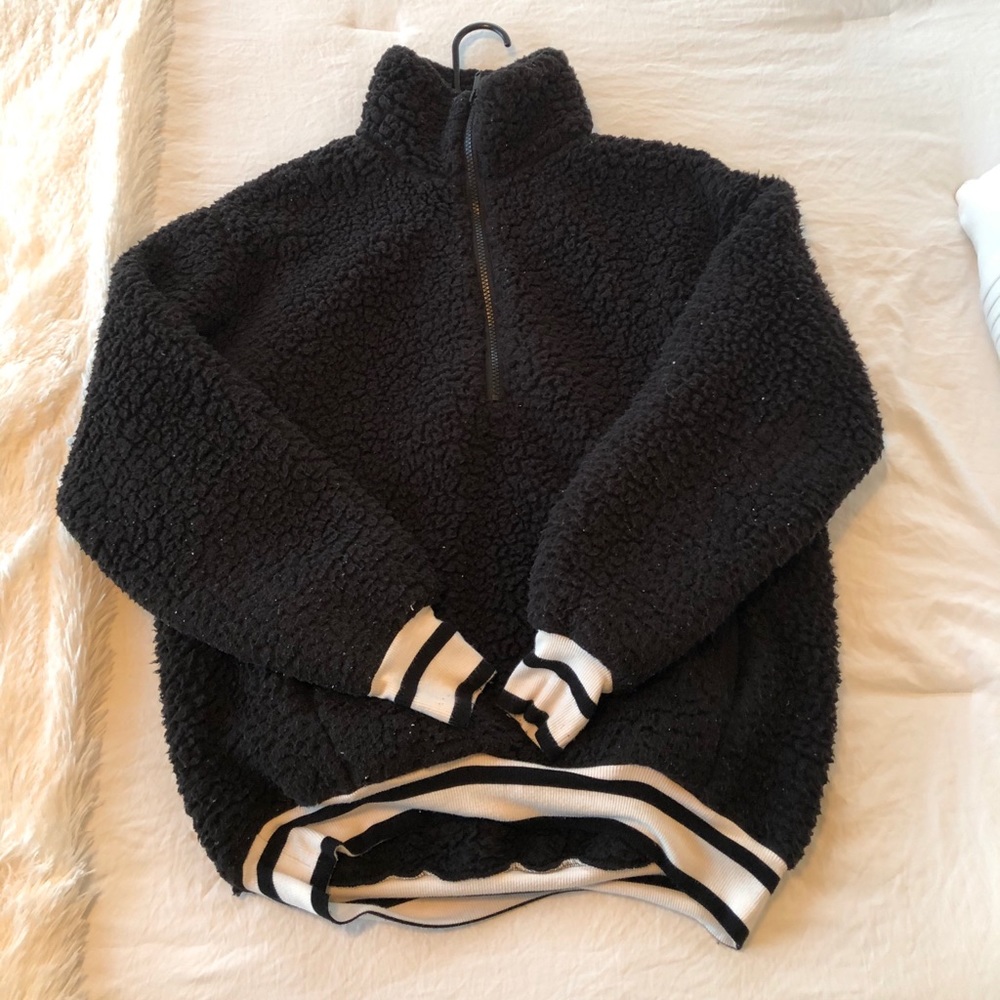 Express black teddy jacket XS